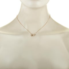 LB Exclusive 18 Karat Rose Gold Full Diamond Pave Small Link Pendant Necklace
