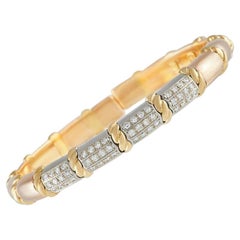 LB Exclusive 18k Rose, White and Yellow Gold 0.70 Carat Diamond Bangle Bracelet