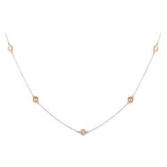 LB Exclusive Collar Estación de Diamantes de Oro Blanco y Rosa de 18 quilates y 1,56 ct