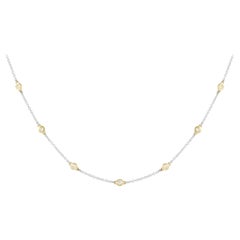 LB Exclusive Collar Estación de Diamantes de Oro Blanco y Amarillo de 18 quilates y 0,90 ct
