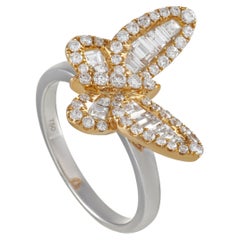 LB Exclusive 18K White and Yellow Gold 1.33 Ct Diamond Butterfly Ring