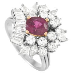 LB Exclusive 18K White and Yellow Gold 1.67 Ct Diamond and Ruby Ring