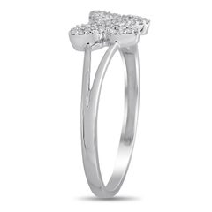 LB Exclusive 18K White Gold 0.13 ct Diamond Butterfly Ring
