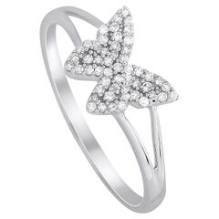 LB Exclusive 18K White Gold 0.13 ct Diamond Butterfly Ring