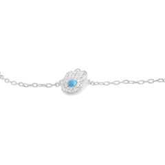 LB Exclusive 18K White Gold 0.20 ct Diamond Hamsa Bracelet