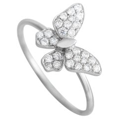 LB Exclusive 18K White Gold 0.25 Ct Diamond Butterfly Ring