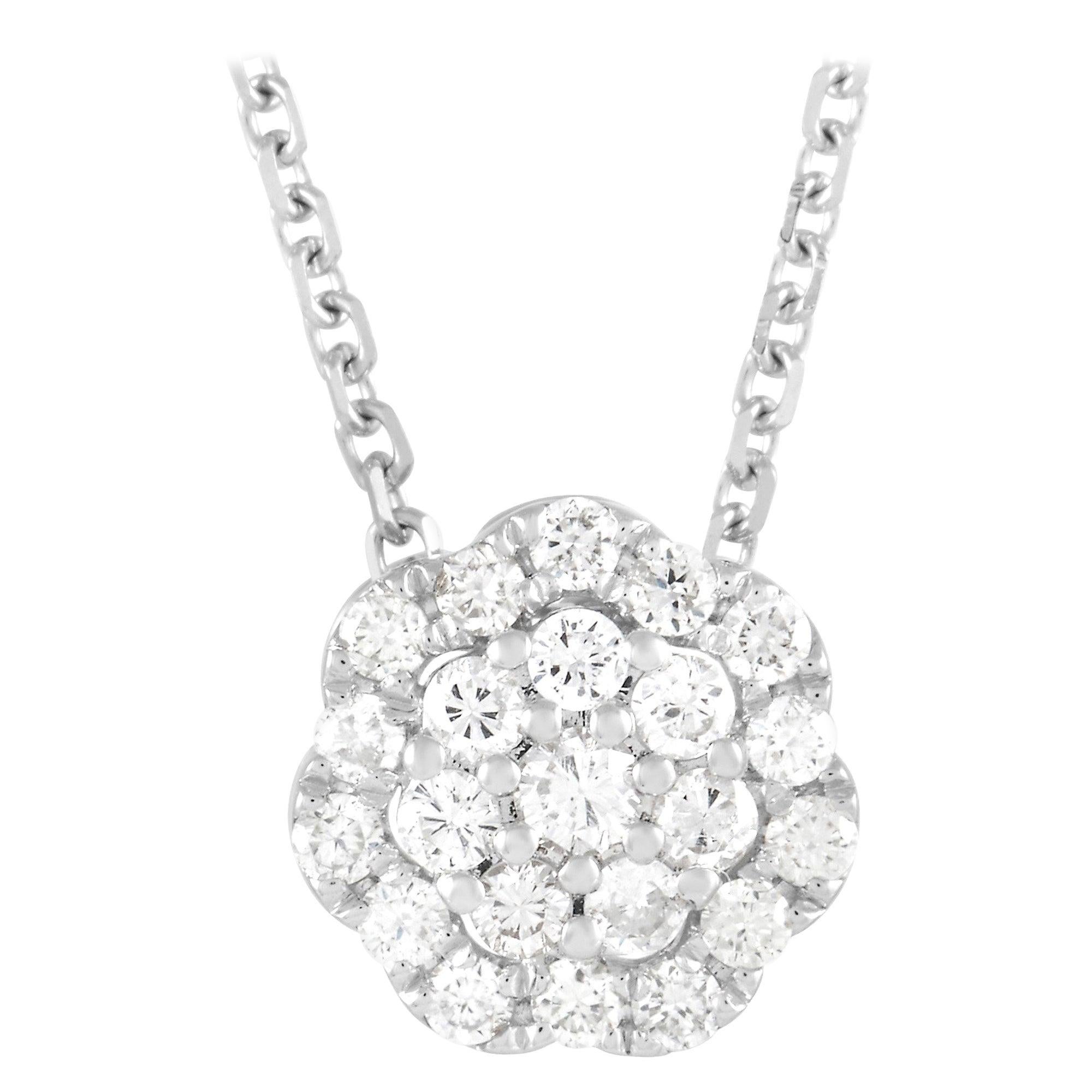 LB Exclusive 18k White Gold 0.27ct Diamond Pendant Necklace