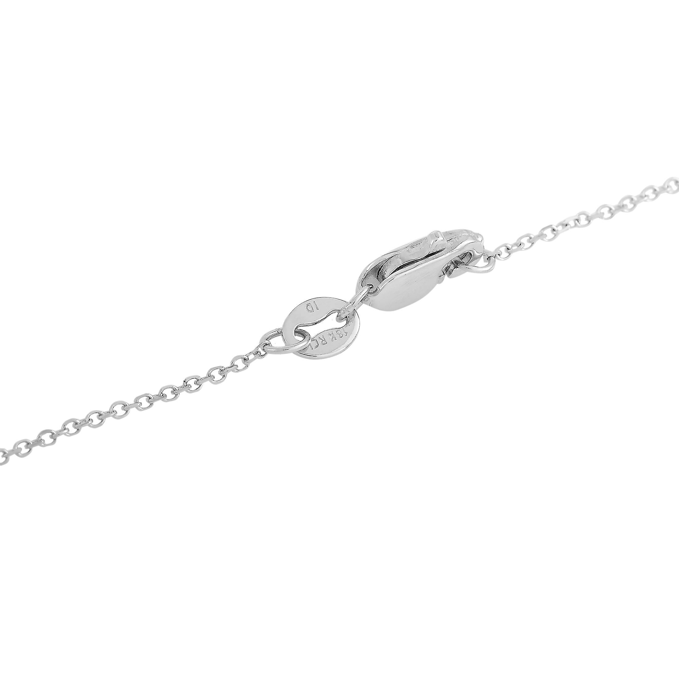 Round Cut LB Exclusive 18 Karat White Gold 0.30 Carat Diamond Necklace