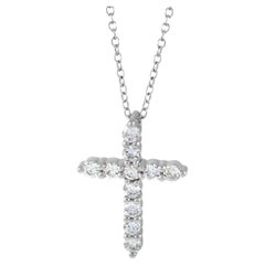 LB Exclusive 18K White Gold 0.31 Ct Diamond Cross Necklace