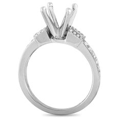 LB Exclusive 18 Karat White Gold 0.36 Carat Diamond Mounting Ring