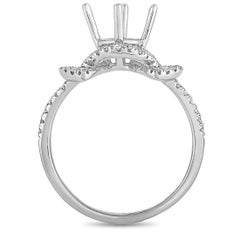 LB Exclusive 18 Karat White Gold 0.36 Carat Diamond Pave Mounting Ring