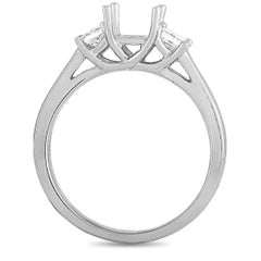 LB Exclusive 18 Karat White Gold 0.36 Carat Diamond Pave Mounting Ring