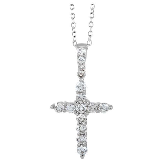 Bulgari Diamond Pave White Gold Cross Pendant Necklace at 1stDibs ...