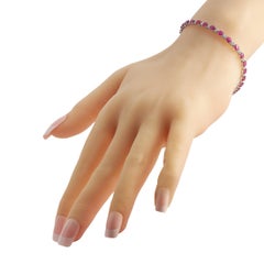 LB Exclusive 18K White Gold 0.38ct Diamond and Ruby Bracelet