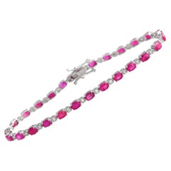 LB Exclusive 18K White Gold 0.38ct Diamond and Ruby Bracelet