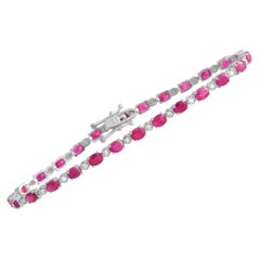 LB Exclusive 18K White Gold 0.38ct Diamond and Ruby Bracelet