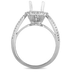 LB Exclusive 18 Karat White Gold 0.38 Carat Diamond Pave Mounting Ring