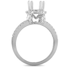 LB Exclusive 18 Karat White Gold 0.46 Carat Diamond Pave Mounting Ring