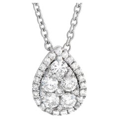 LB Exclusive 18K White Gold 0.50 ct Diamond Teardrop Pendant Necklace