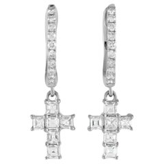 LB Exclusive 18K White Gold 0.50ct Diamond Cross Earrings ER28107 LB Exclusive 18K White Gold 0.50ct Diamond Cross Earrings ER28107