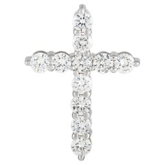 LB Exclusive 18K White Gold 0.50ct Diamond Cross Pendant