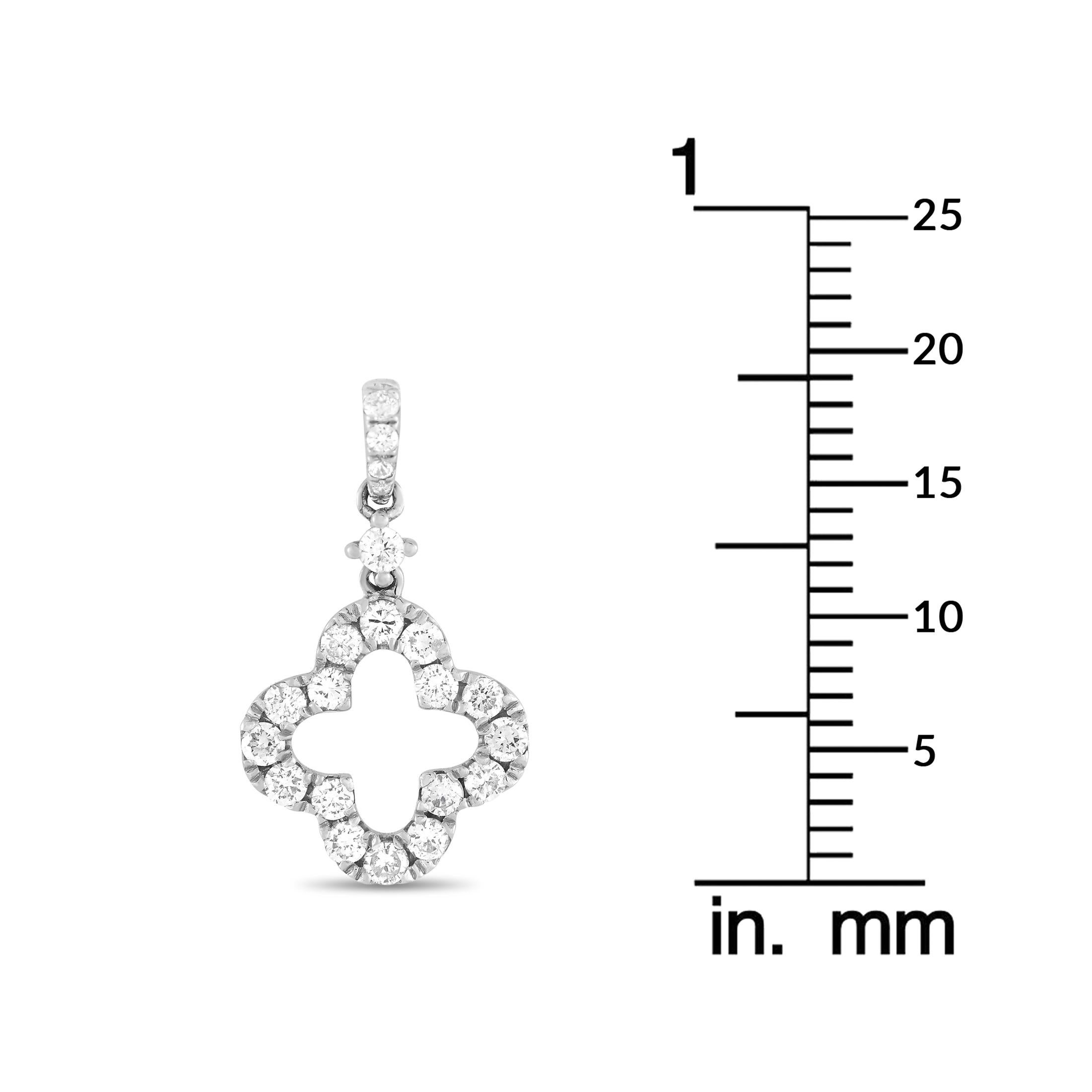 Round Cut LB Exclusive 18K White Gold 0.50ct Diamond Pendant