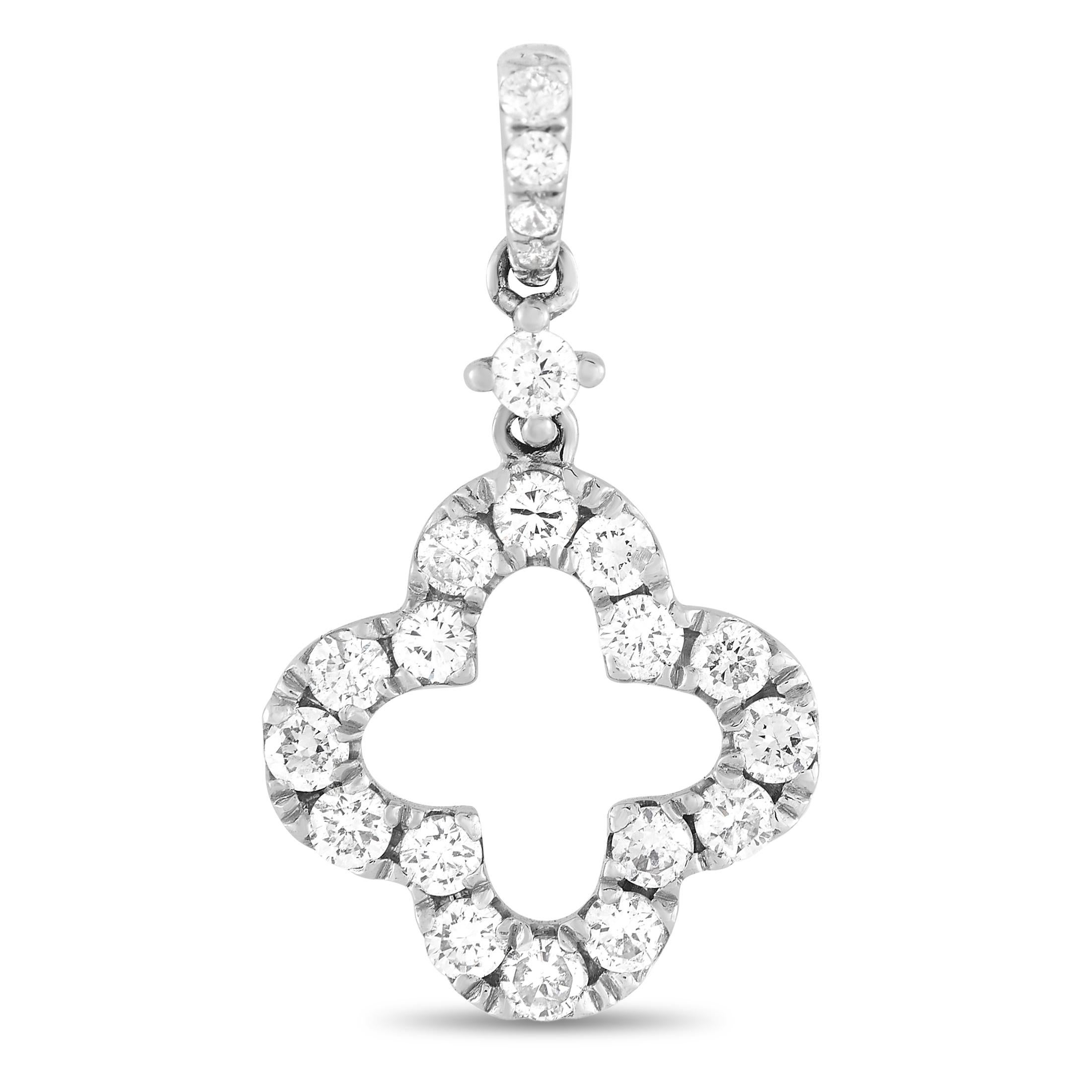 LB Exclusive 18K White Gold 0.50ct Diamond Pendant In New Condition In Southampton, PA