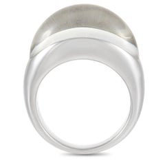 LB Exclusive 18K White Gold 0.53 Ct Diamond and Rock Crystal Ring