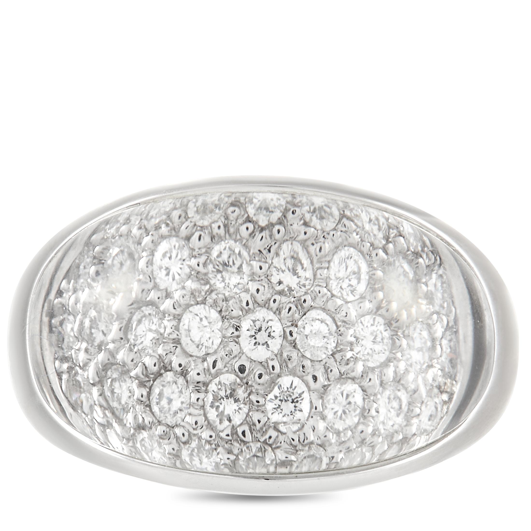 LB Exclusive Anello in oro bianco 18 carati con diamante e cristallo di rocca da 0,53 carati In condizioni ottime in vendita a Southampton, PA
