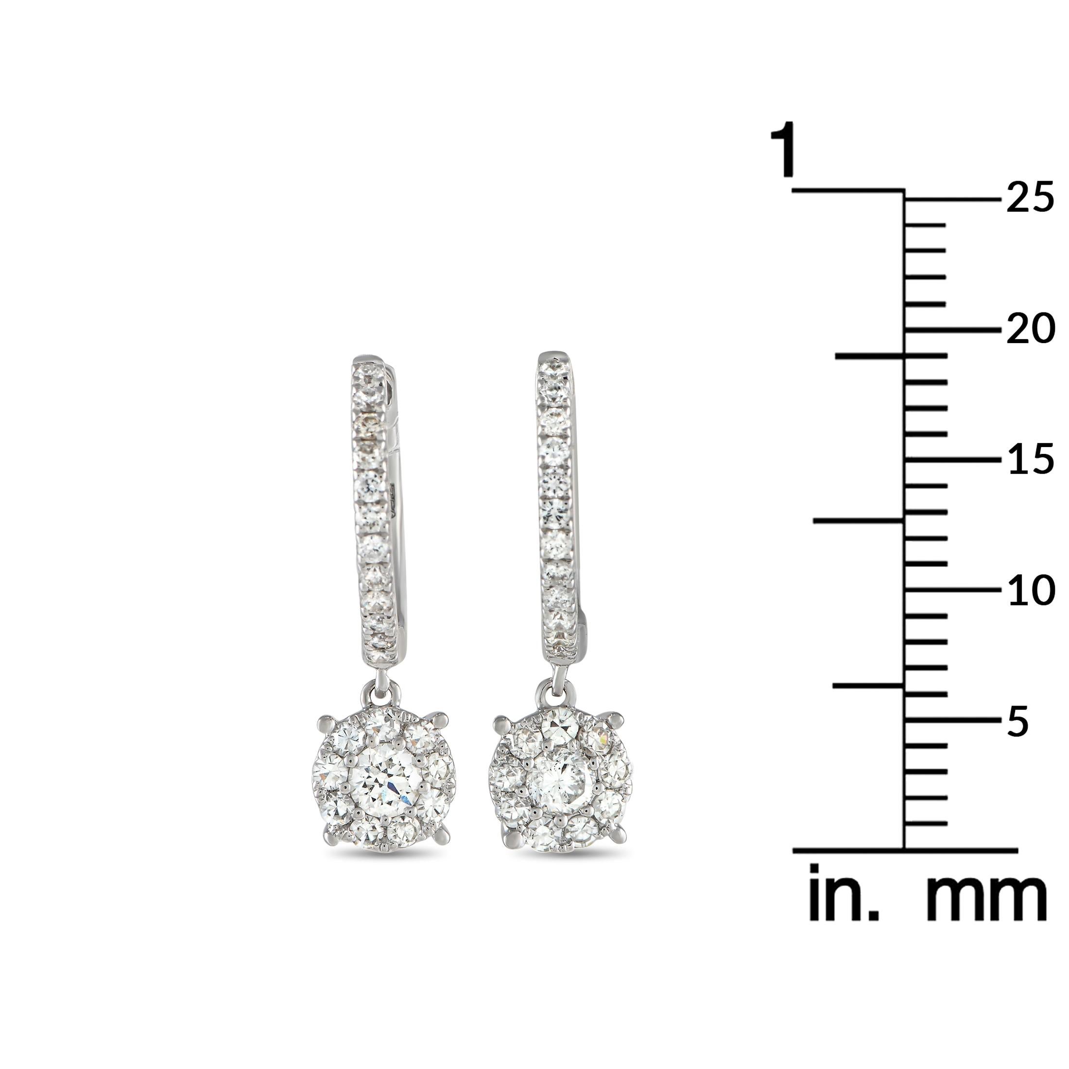 LB Exclusive 18K Weißgold 0,53ct Diamant-Tropfen-Ohrringe (Rundschliff)