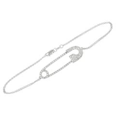 LB Exclusive 18K White Gold 0.60 ct Diamond Safety Pin Bracelet