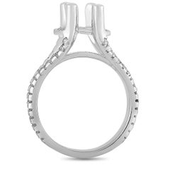LB Exclusive 18 Karat White Gold 0.63 Carat Diamond Pave Mounting Ring
