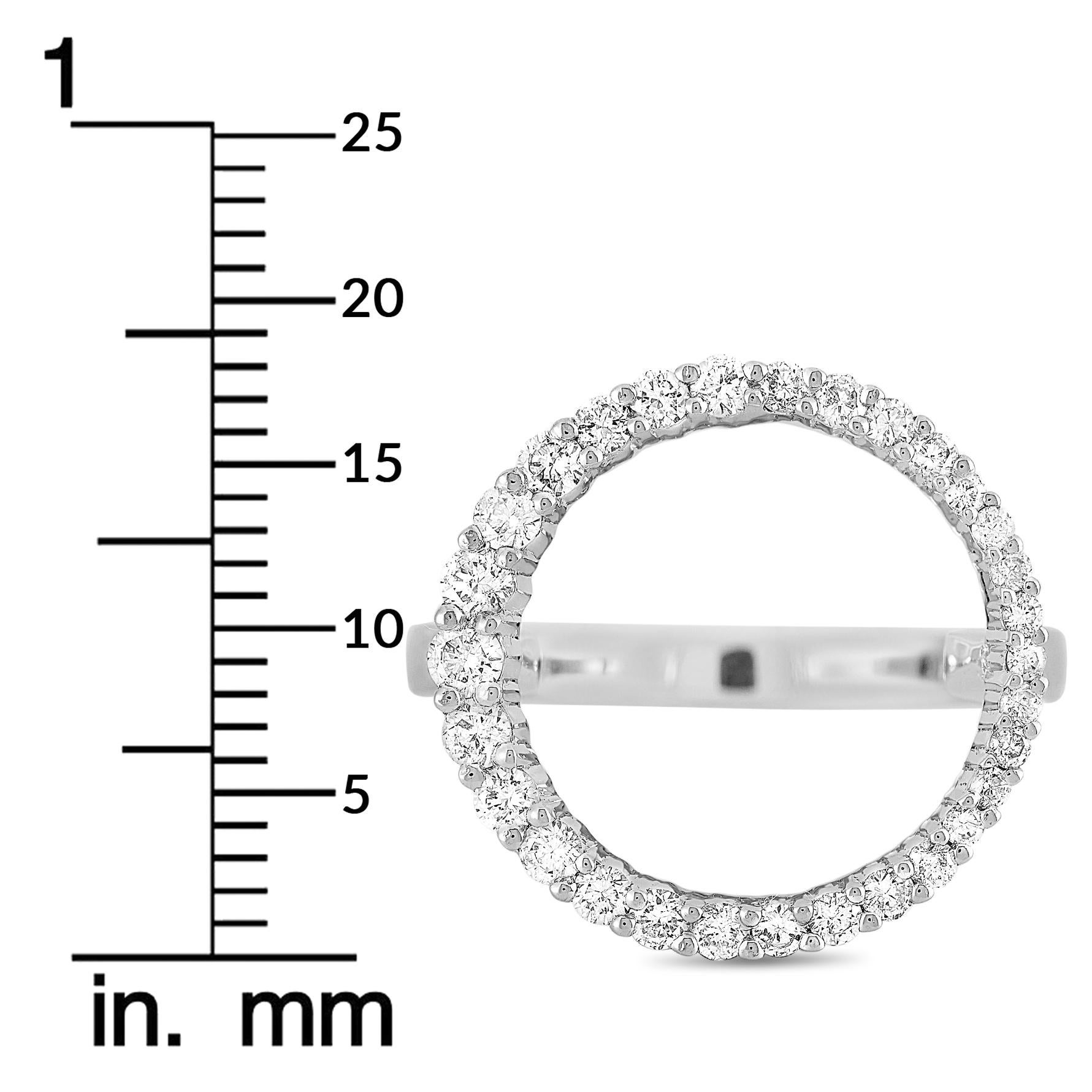 Men's LB Exclusive 18 Karat White Gold 0.65 Carat Diamond Ring