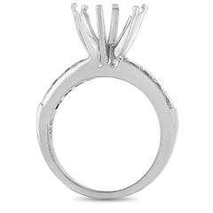LB Exclusive 18 Karat White Gold 0.70 Carat Diamond Pave Mounting Ring