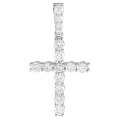 LB Exclusive 18K White Gold 0.73ct Diamond Cross Pendant