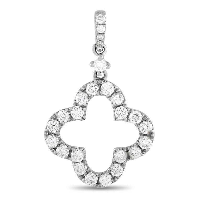 LB Exclusive 18K White Gold 0.75 Ct Diamond Pendant For Sale at 1stDibs