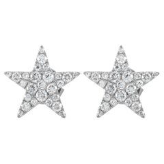 LB Exclusive 18K White Gold 0.76 Ct Diamond Star Earrings