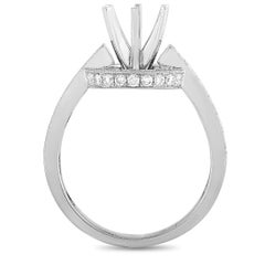LB Exclusive 18 Karat White Gold 0.85 Carat Diamond Pave Mounting Ring