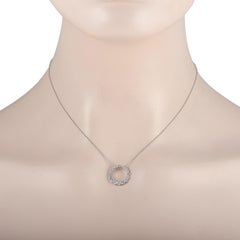 LB Exclusive 18K White Gold 0.88 ct Diamond Circle Necklace