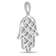 LB Exclusive 18K White Gold 0.90 ct Diamond Hamsa Pendant