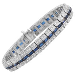 LB Exclusive 18K White Gold 1.00 Ct Diamond and Sapphire Bracelet LB Exclusive 18K White Gold 1.00 Ct Diamond and Sapphire Bracelet
