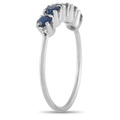 LB Exclusive 18K White Gold 1.00 Ct Diamond, Emerald, Ruby and Sapphire Ring Set