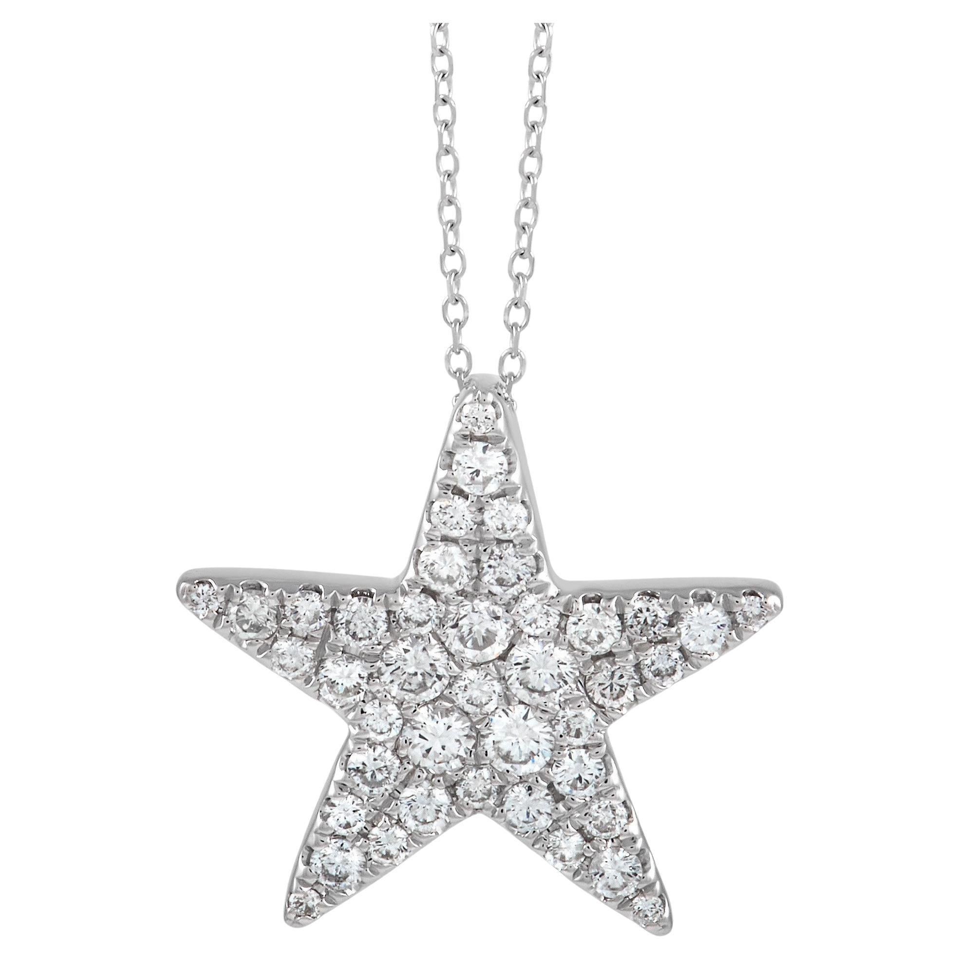 LB Exclusive 18K White Gold 1.00 Ct Diamond Star Necklace