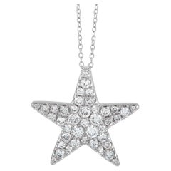 LB Exclusive 18K White Gold 1.00 Ct Diamond Star Necklace