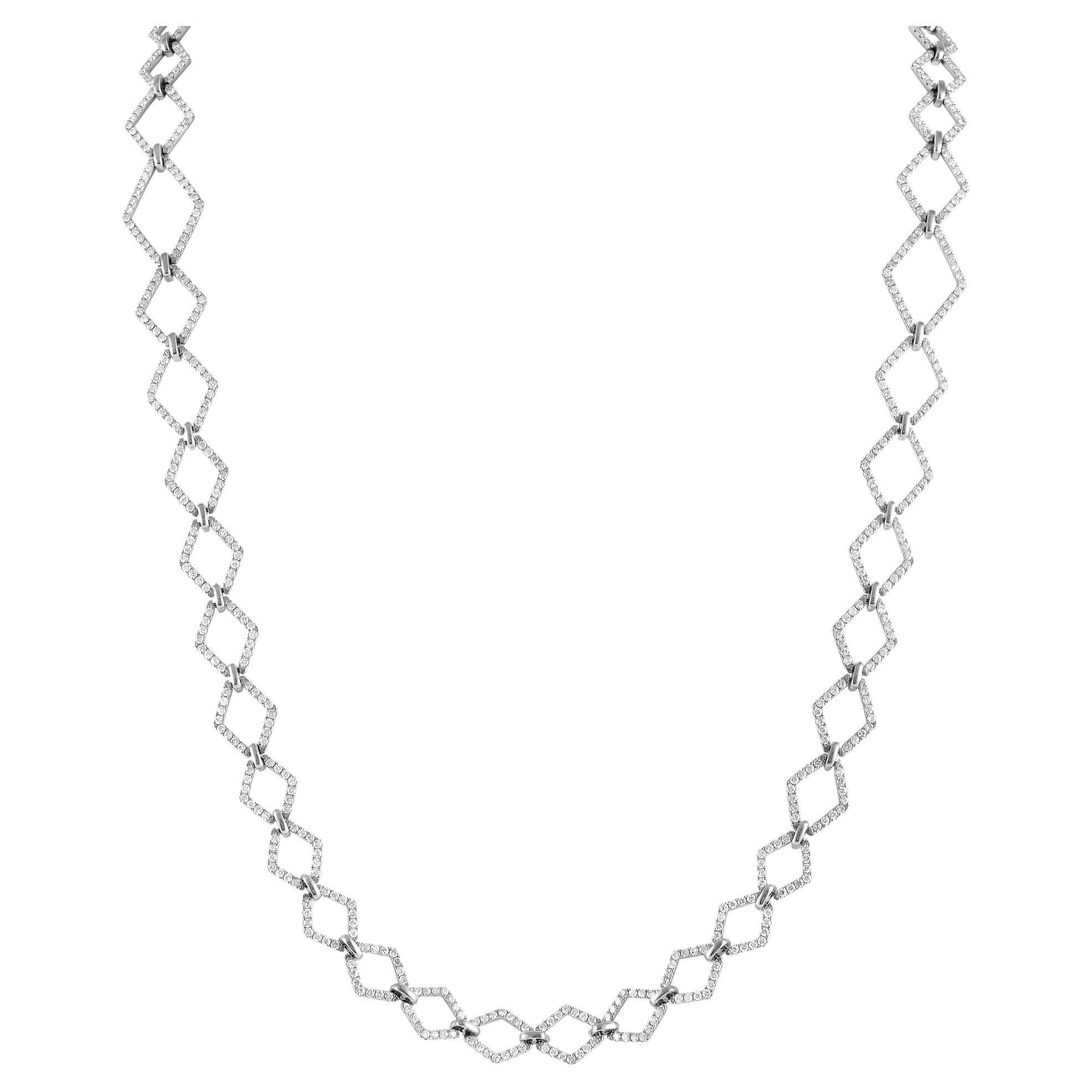 LB Exclusive 18K Weißgold 10,60ct Diamant-Halskette im Angebot