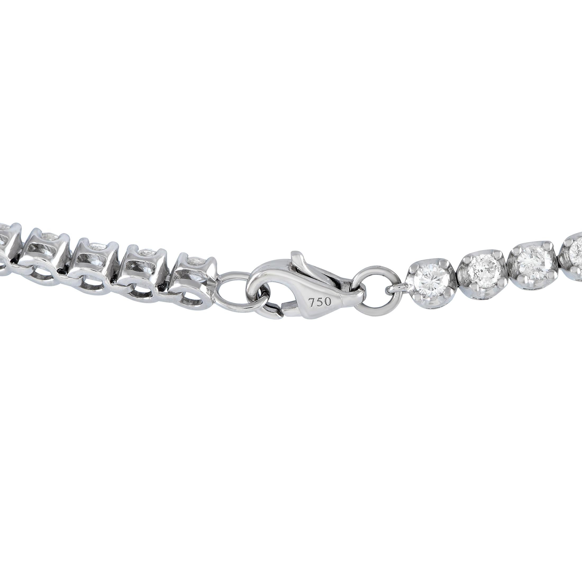 LB Exclusive 18K Weißgold 10,80ct Diamant-Halskette NK01362 (Rundschliff) im Angebot