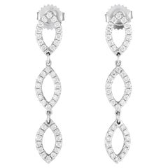 LB Exclusive 18K White Gold 1.0ct Diamond Drop Earrings