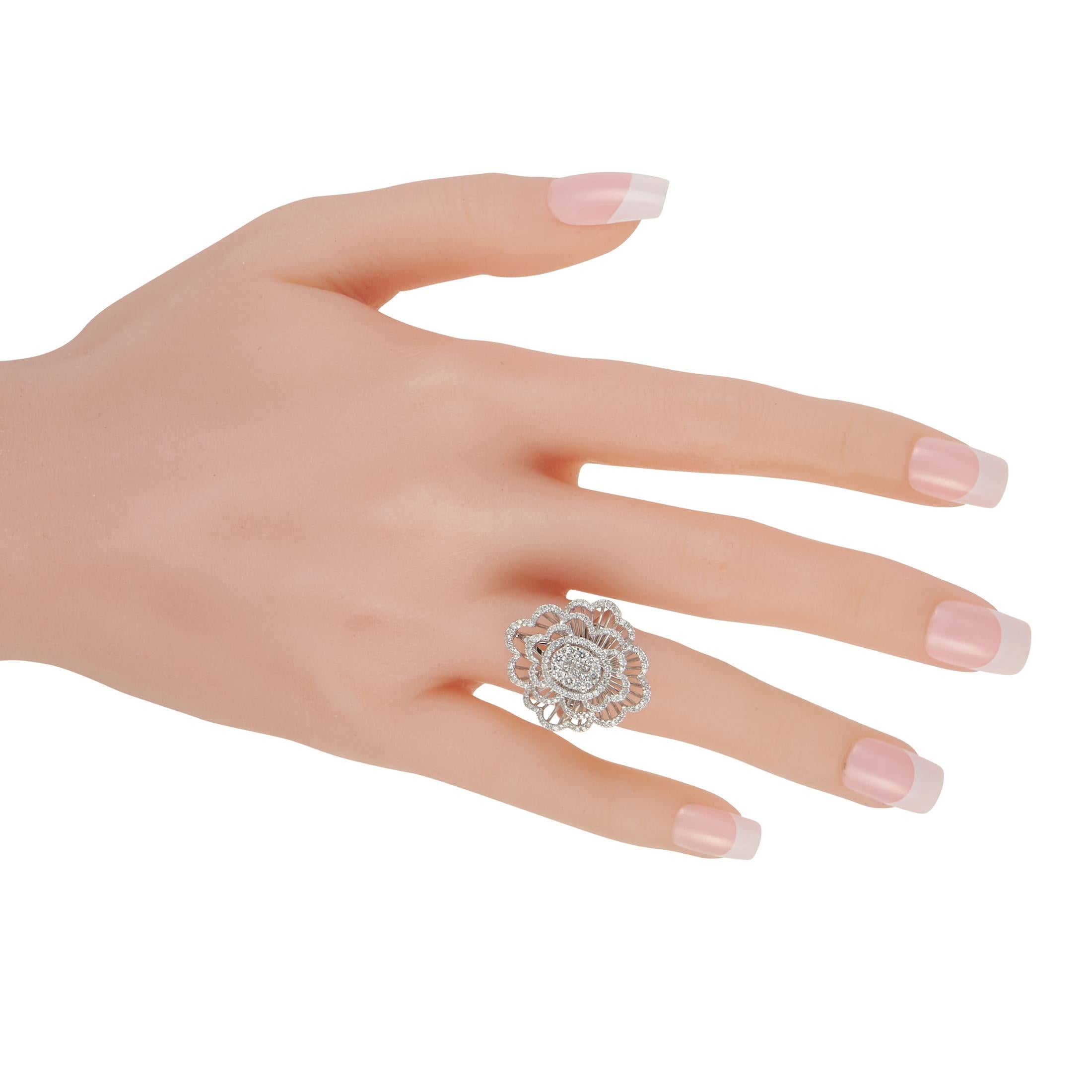 Round Cut LB Exclusive 18k White Gold 1.20 Ct Diamond Ring