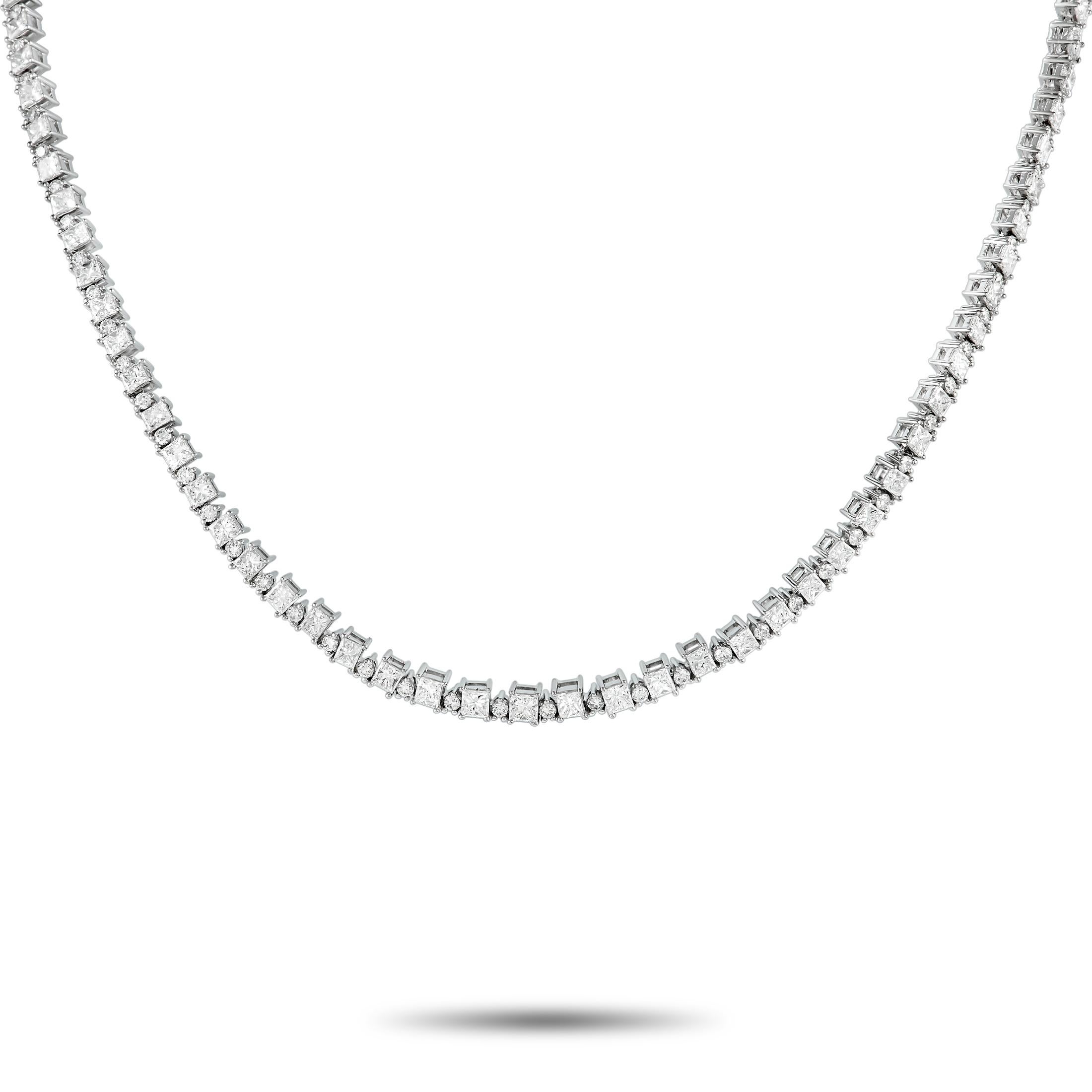LB Exclusive Collier en or blanc 18 carats avec 12,07 carats de diamants Neuf à Southampton, PA