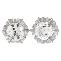 LB Exclusive 18k White Gold 1.20 Carat Diamond Stud Earrings